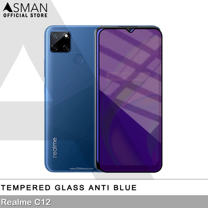 Tempered Glass Blue Light Full Lem Realme C12 Anti Radiasi