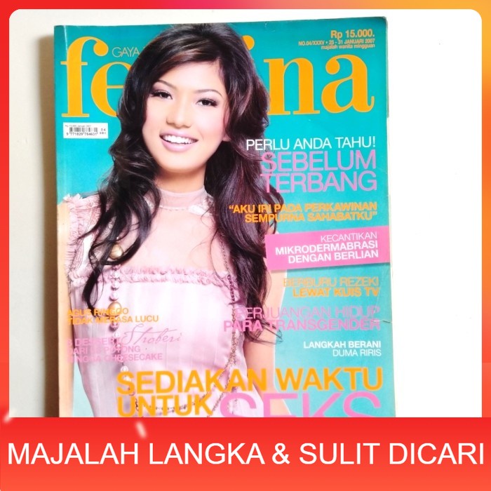 Majalah FEMINA No.4 Jan 2007 Cover DUMA RIRIS Langka