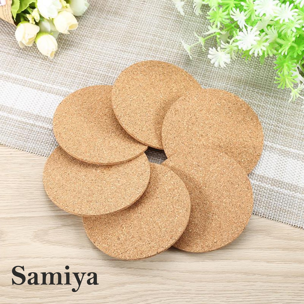 cork wood drink coaster / tea coffee cup mat / alas tatakan gelas / tatakan gelas kopi tebal 4mm