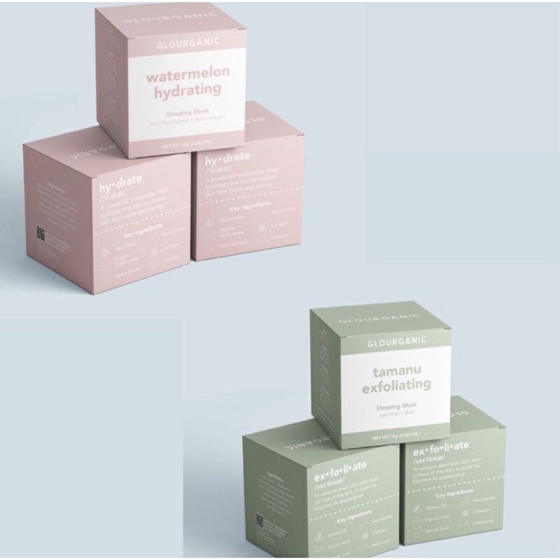 [READY/BEST SELLER‼]SLEEPING MASK GLOURGANIC TAMANU EXFOLIATING | WATERMELON HYDRATING