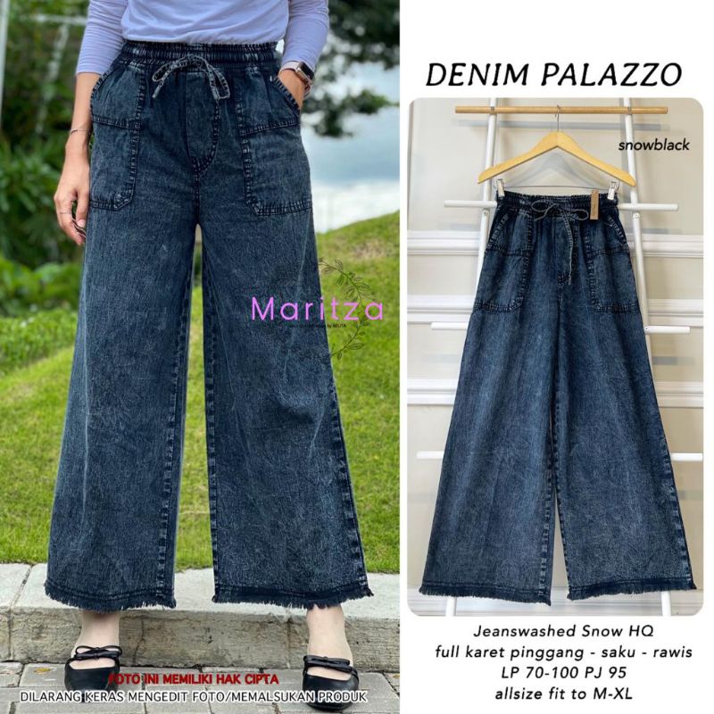 DENIM PALAZZO BY MARITZA / CELANA JEANS WANITA MUSLIMAH / Baggy jeans premium