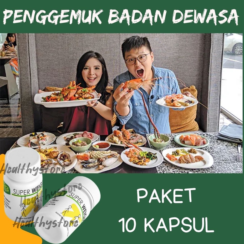 SUPER WIGHT 10 KAPSUL - suplement penggemuk badan dewasa ampuh,vitamin penggemuk badan,obat penggemu