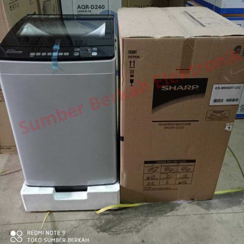 Mesin cuci sharp 8 kg ES - M 8000 T - GG 1 tabung es m8000t gg low watt 320watt top loading promo ba