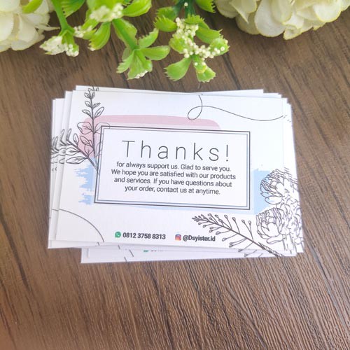 Thank you card / Kartu ucapan terima kasih untuk olshop  / online shop bisa custom text