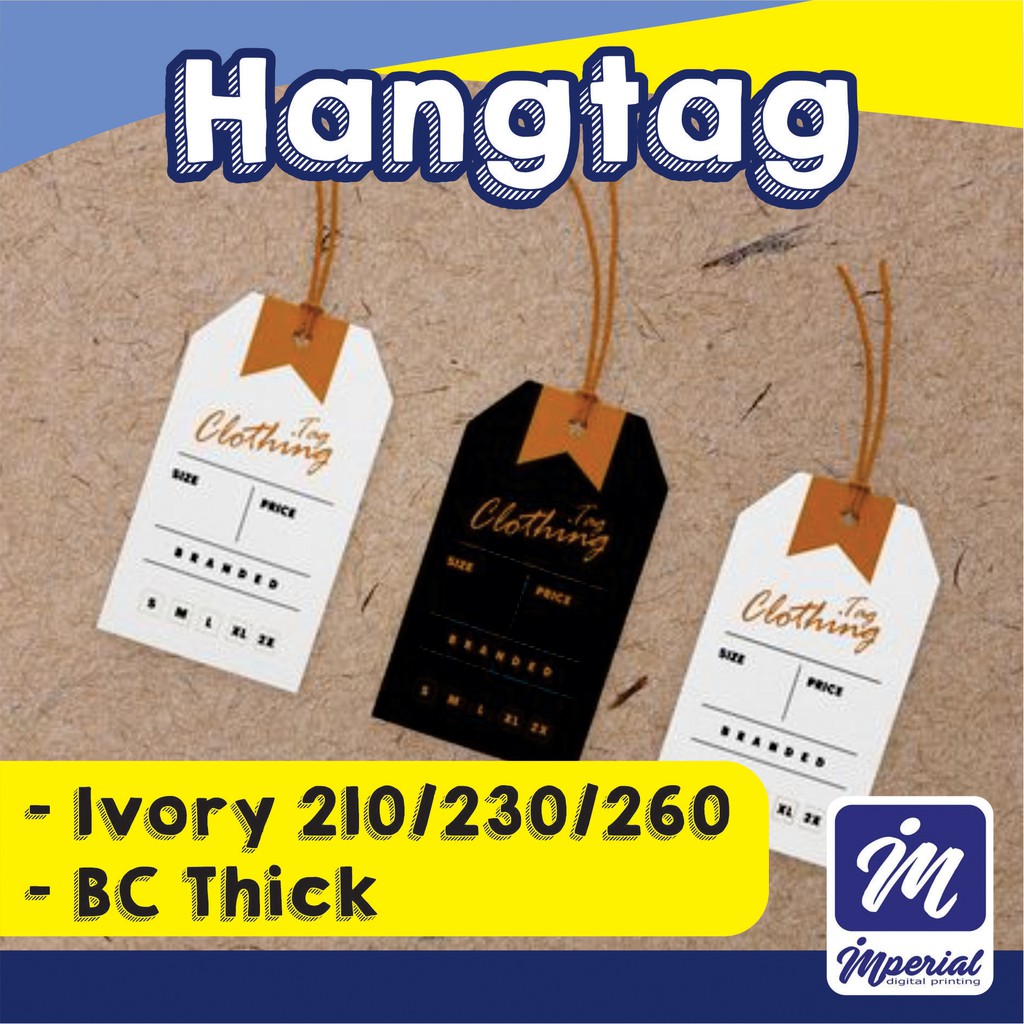 

Cetak Hang Tag Custom Isi 100pcs Plus Die Cut / Cutting Full Putus / Bahan Tebal / Olshop / Souvenir