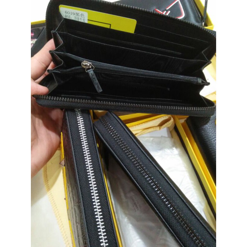 Premium Dompet panjang resleting Fendi kulit asli