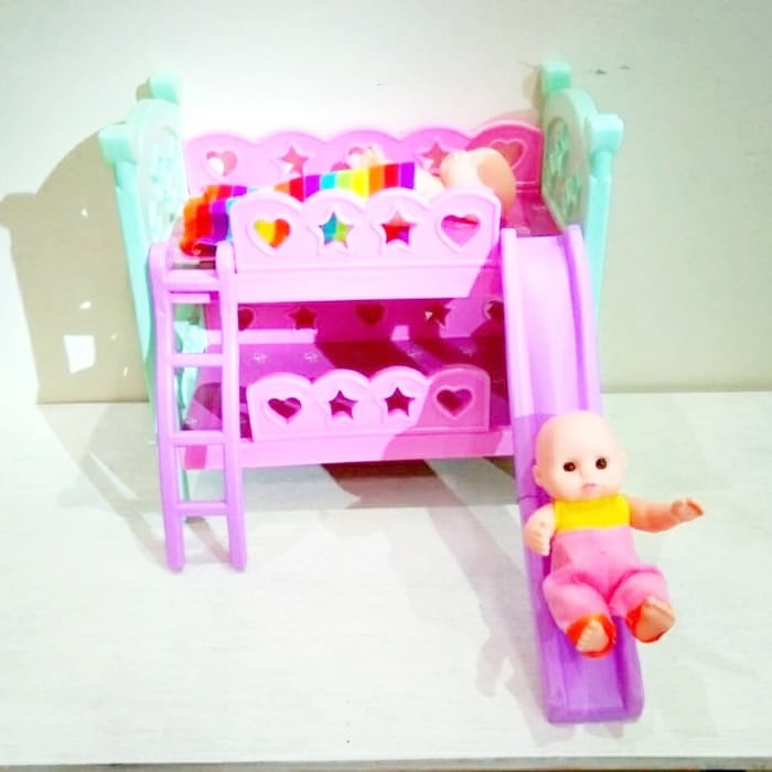 MAINAN BED BAYI | BED BONEKA Slide Bunk Bed 8686 Makassar