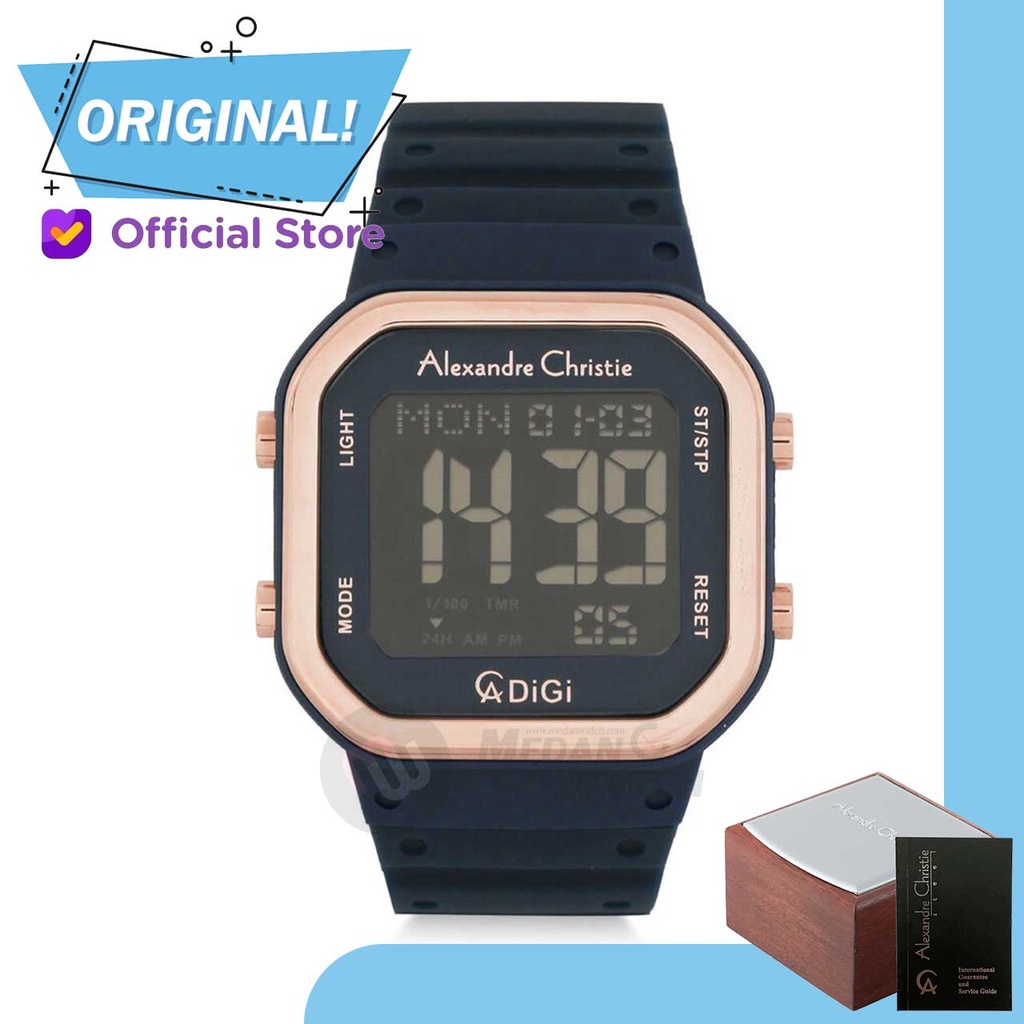Jam Tangan Wanita Digital Alexandre Christie 9347LH AC9347 AC 9347 LH 9347 LHRRGBU Original Garansi 