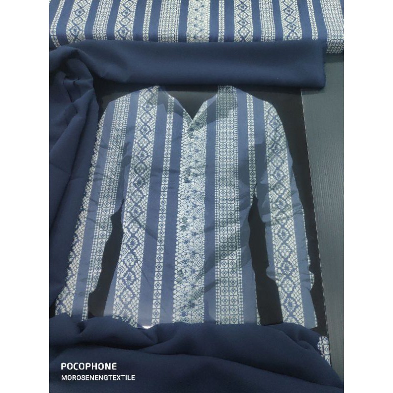 Kain Pure Katun Kemeja Import England Tribal Shirting Garis