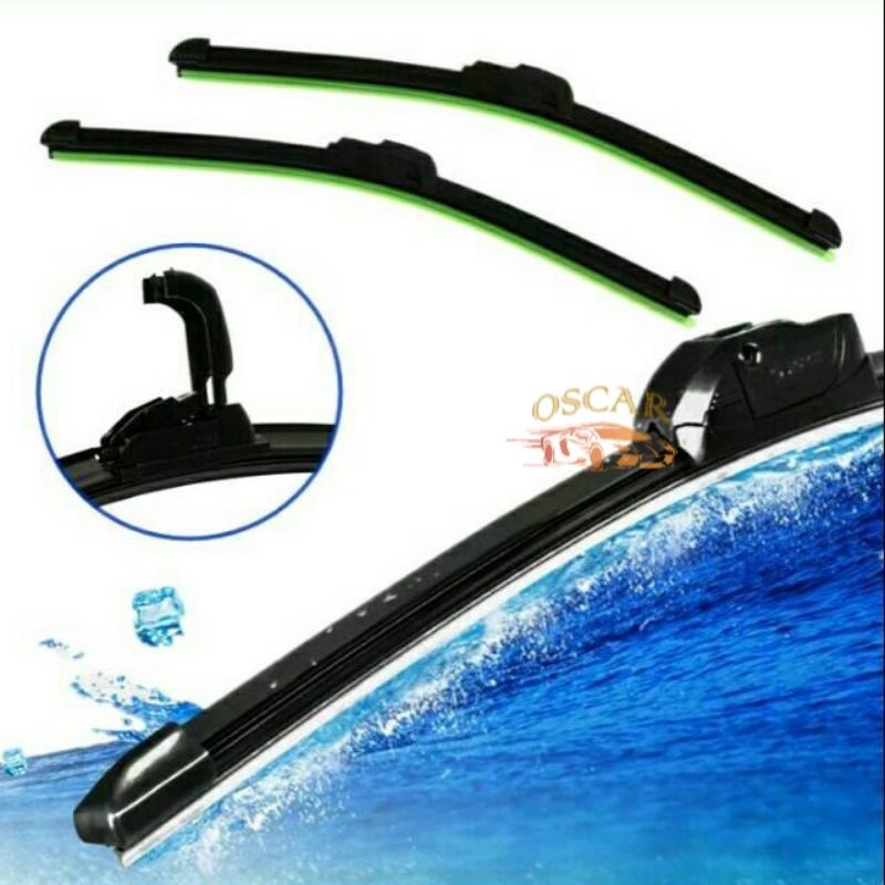 WIPER BLADE KACA MOBIL FRAMELESS U SHAPE HOOK - FLY-078 / WIPER MOBIL