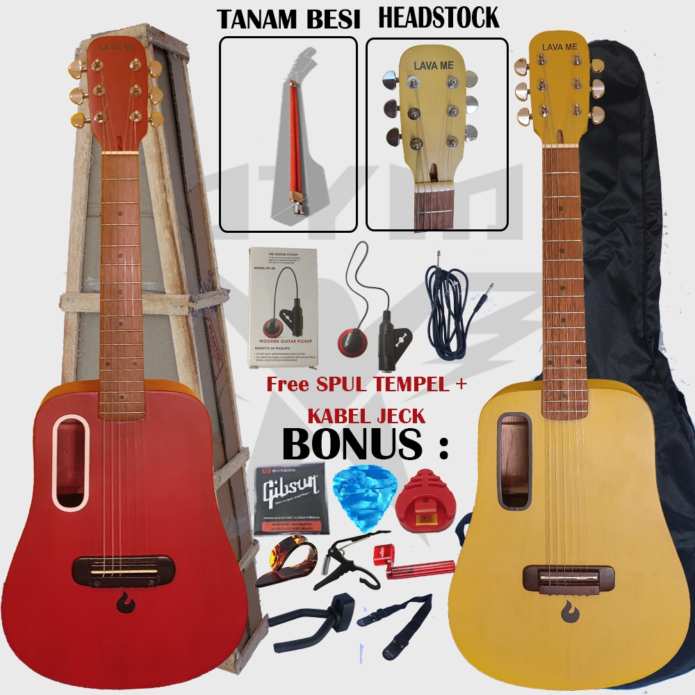 Gitar Akustik Lava Me Ukuran 3/4 Custom Free Packing Kayu dan Bergaransi