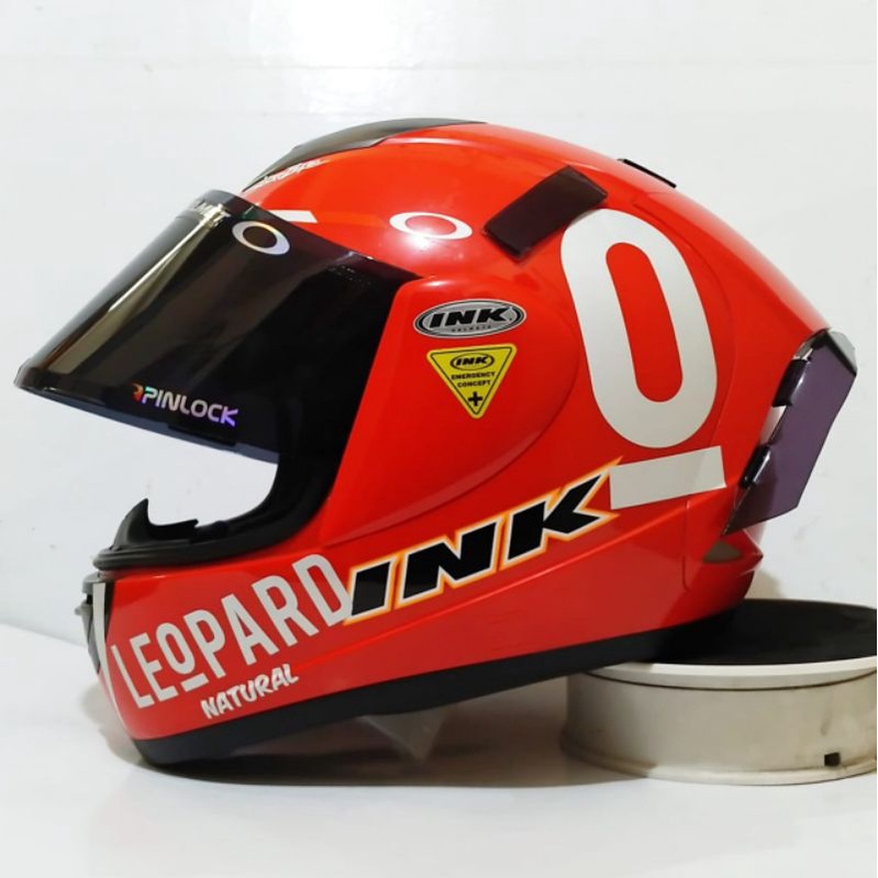 HELM INK CL-MAX PAKET GANTENG VISOR IRIDIUM (include visor ori)-Fire red leopard