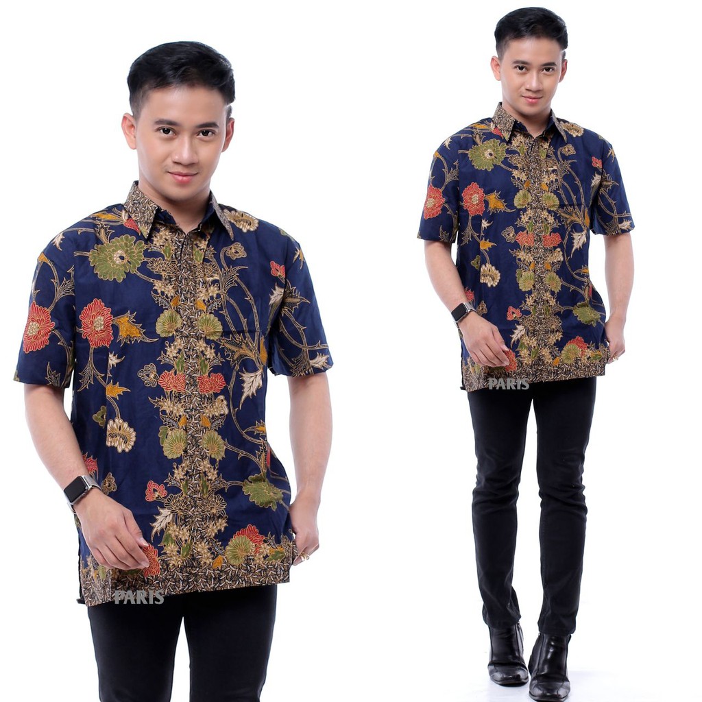 022 Zahira Batik HRB026 Kenongo Hem Kemeja Batik Pria Lengan Pendek