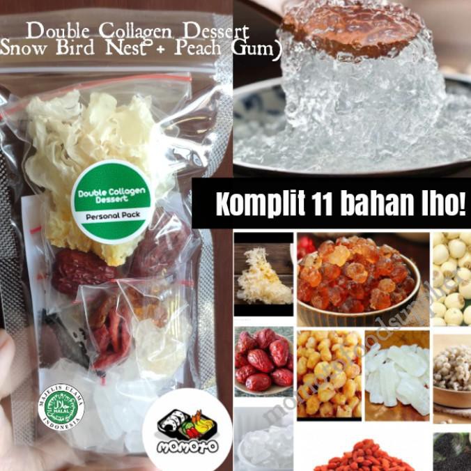 

Import Terlaris Peach gum dessert 10 bahan paket komplit lengkap herbal double collagen snow bird we