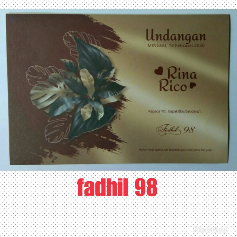 blangko undangan pernikahan Fadhil 98