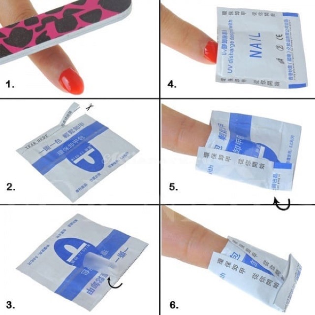 Nail gel polish remover pad penghapus kutek kuku penghilang cat kuku acetone aseton