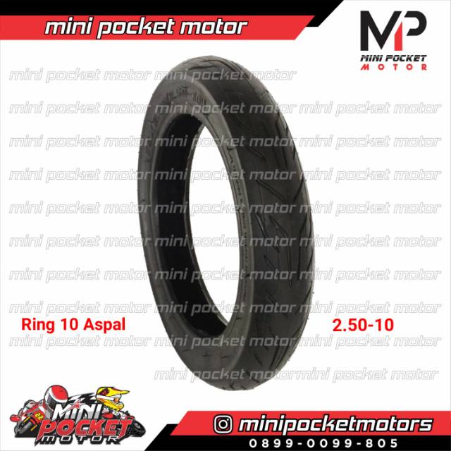 Ban Luar Aspal Ring 10 Ban Trail 2.50-10 Aspal OnRoad Trail Mini Ring 10