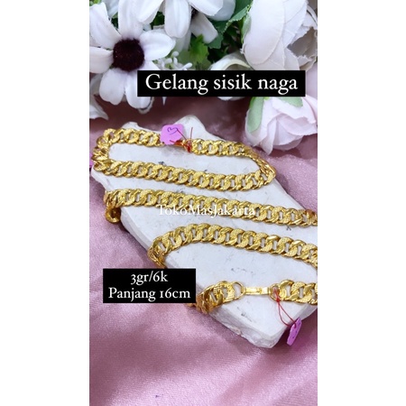 Gelang Sisik Naga Ukir 6K ll 16,17 CM