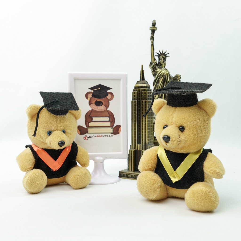 boneka mini / boneka wisuda / boneka sovernir untuk buket 15 cm lengkap toga set