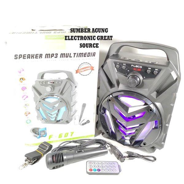 Terlaris Fleco F607 Speaker Bonus Mic Mp3 Multimedia Bluetooth Remot Portable New