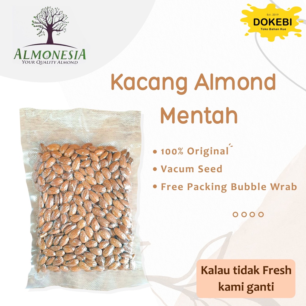 

Kacang Almond Mentah (Raw Almond) 100 G - 500g Almonesia