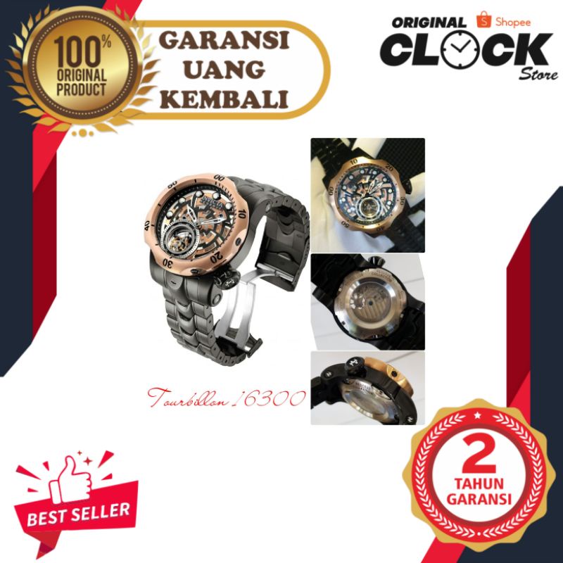 JAM TANGAN PRIA WANITA | RANTAI | KULIT | KARET | MURAH | pria invicta Tourbillon-16300 stainless st