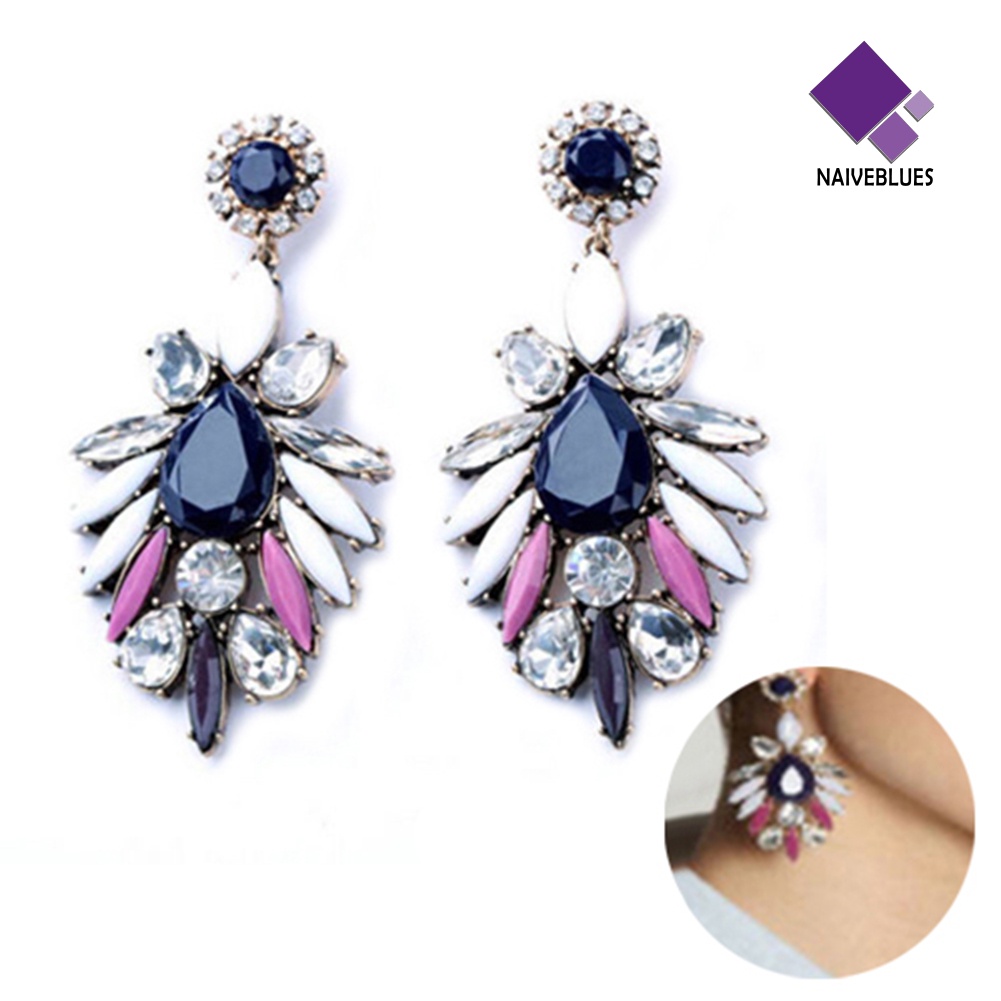 Anting Stud Berlian Imitasi Shiny Untuk Wanita