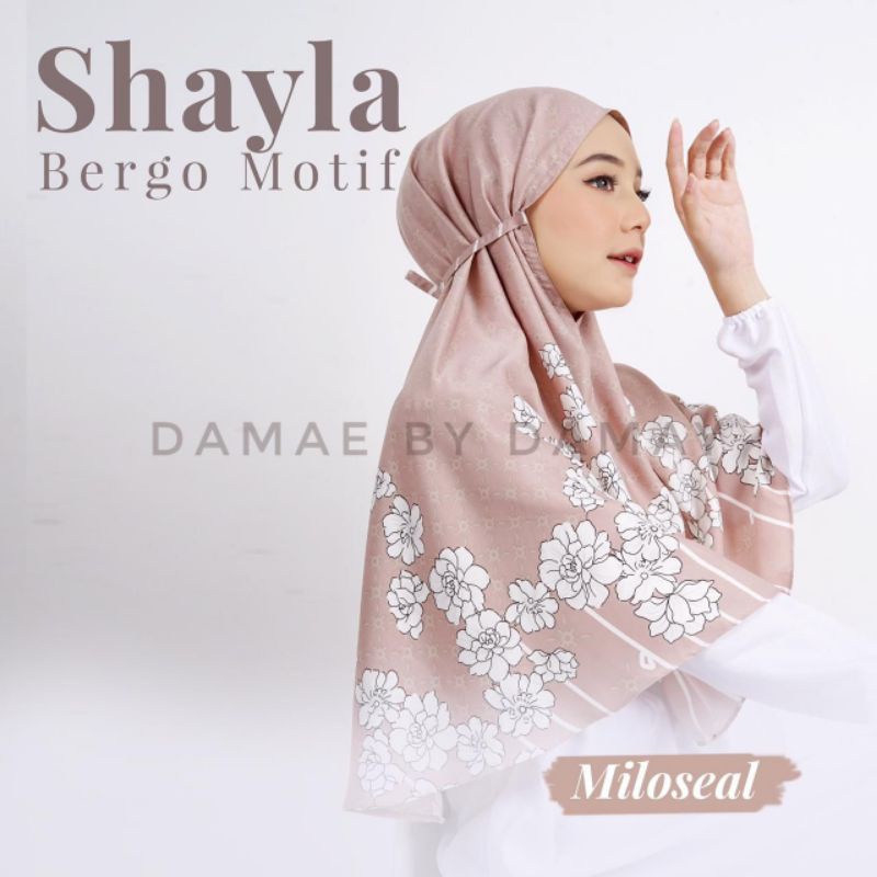 kerudung bergo motif/hijab instan motif/bergo premium bahan maxmara import/hijab sehari-hari-Miloseal