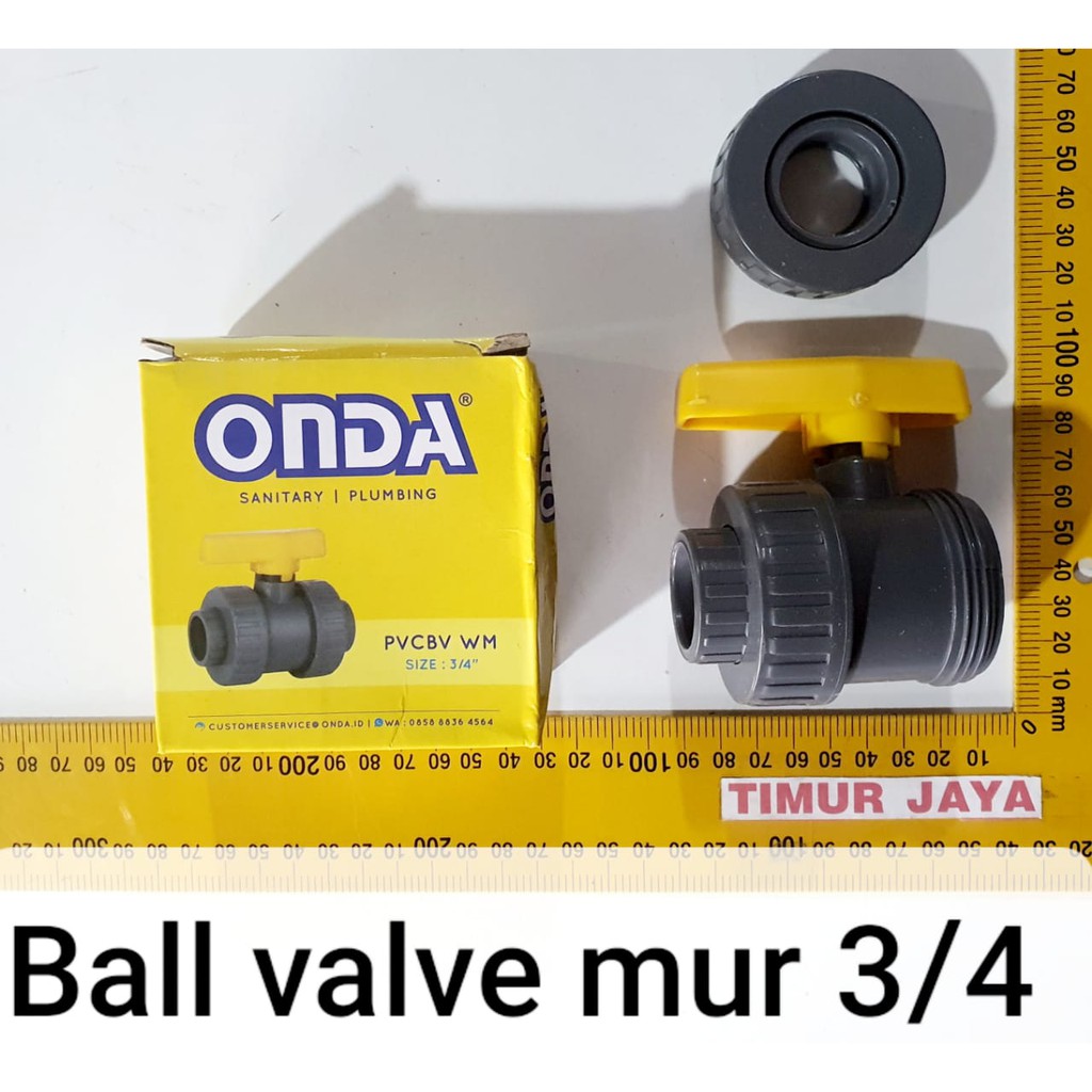 STOP KRAN WATER MUR ONDA PVCBC WM 3/4&quot; inch PVC Ball Valve Watermoor