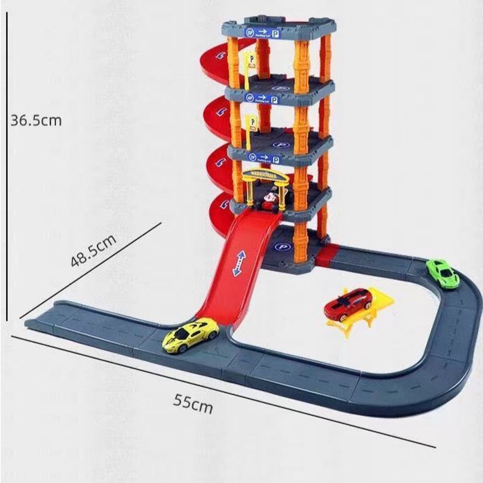 [FUNNY]Mainan Anak Simulasi Gedung Parkir Mobil Sport Dan Konstruksi / City Parking Building