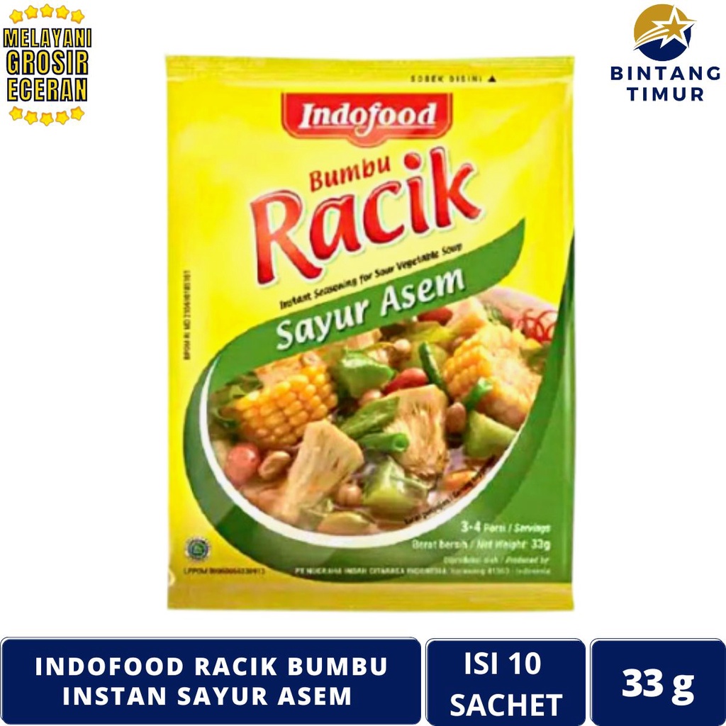 

INDOFOOD Racik Sayur Asem Isi 10 Saset/33g Bumbu Instan Sachet - 1 Renceng
