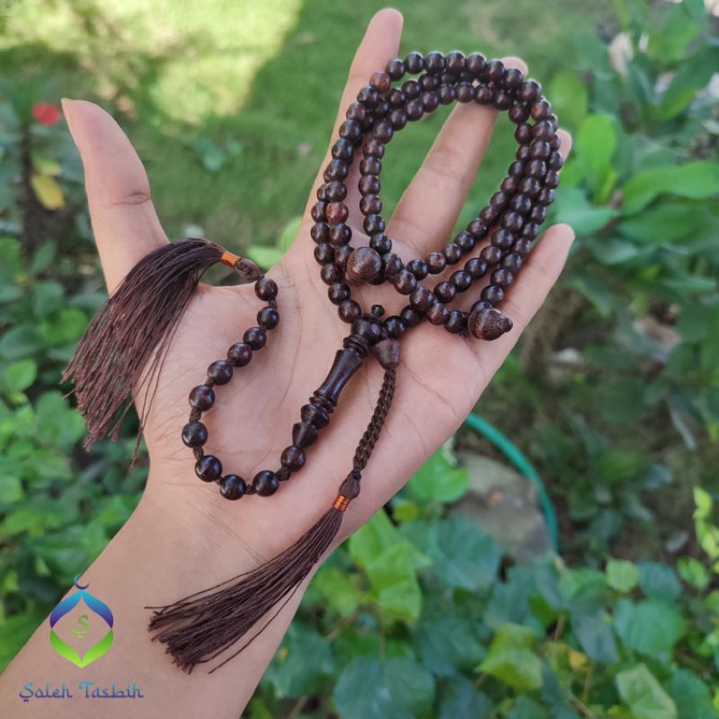 Tasbih Kayu Galih Asem Model Kuncir, Size 6mm Dan 8mm_COD