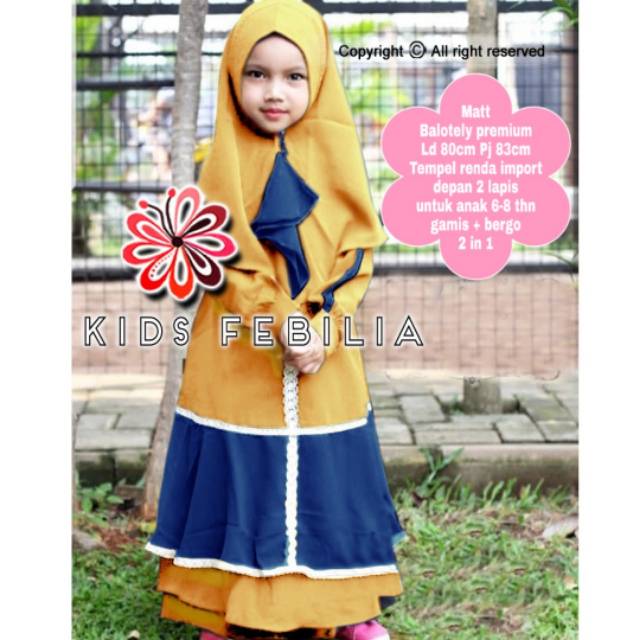 baju gamis anak tanggung perempuan uisa 2-4 th Vc febilian kid /gamis anak lebaran2021 kekinian