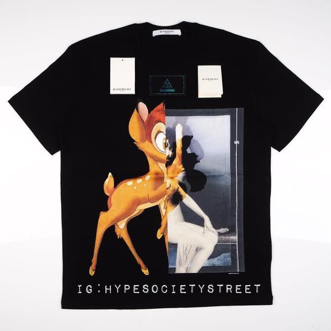 TSHIRT / KAOS WANITA GIVENCHY BAMBI PRINT TSHIRT ORIGINAL HITAM {PRODUK TERBARU}