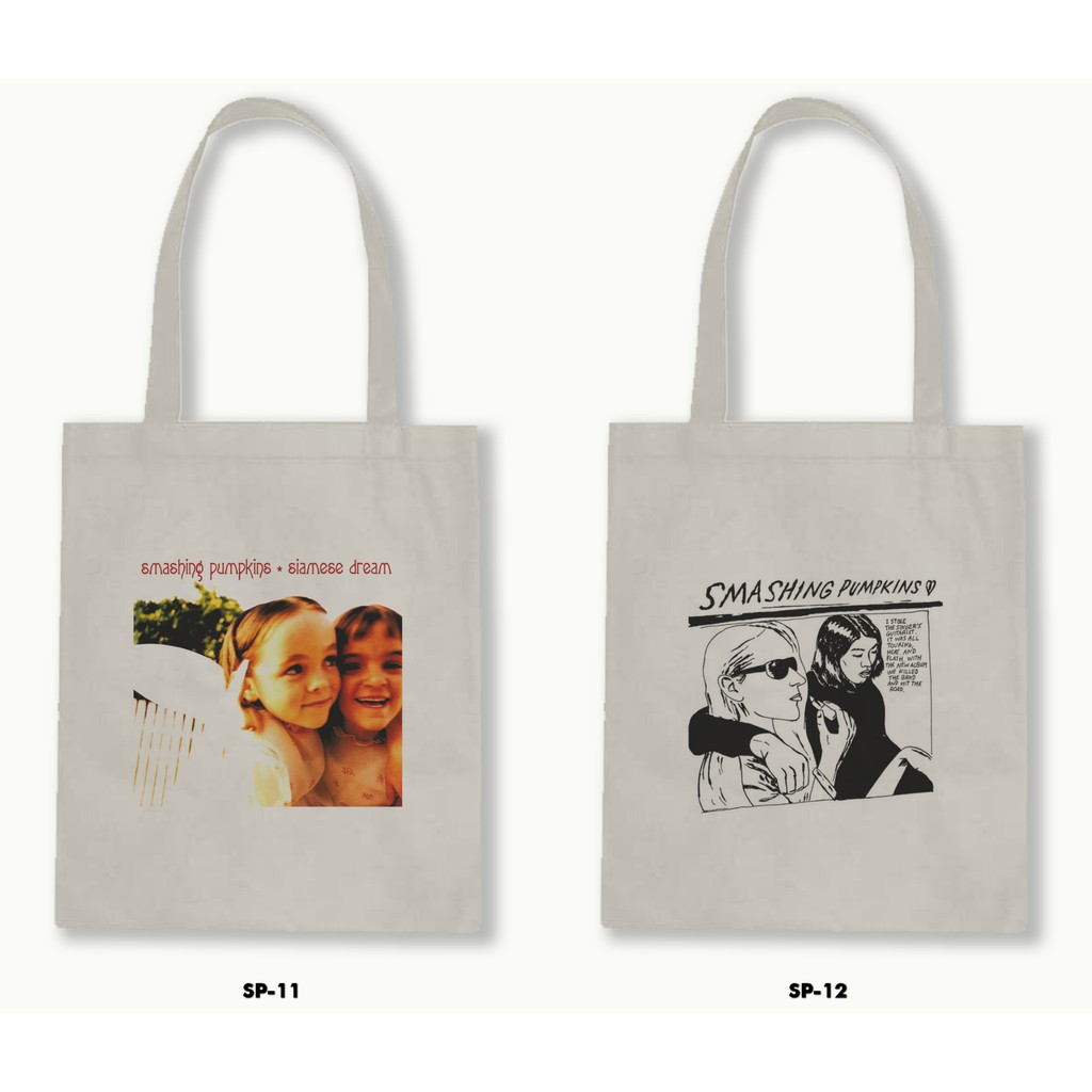Tas Tote Bag Resleting Kanvas/Blacu  - Smashing Pumpkins .01