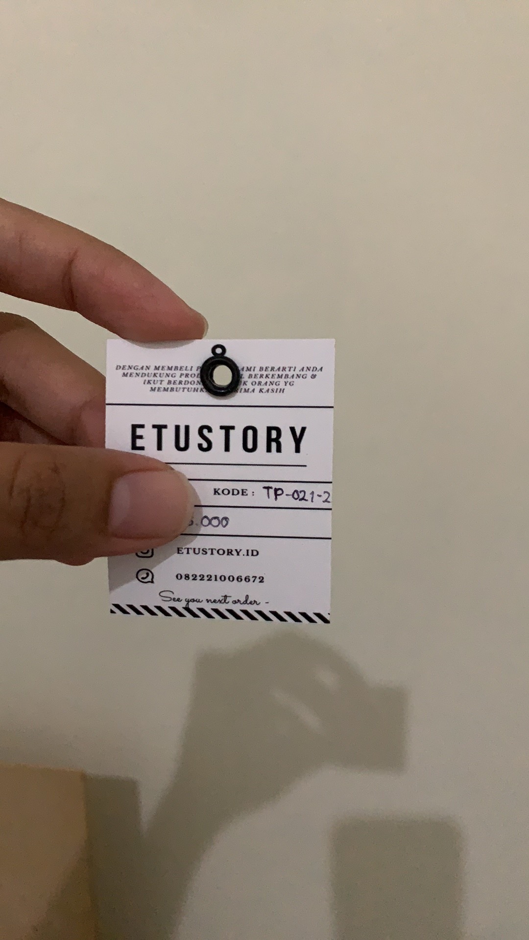 Hang Tag Custom Hangtag Label Merek Baju Jilbab Hijab Thrift 100 Pcs