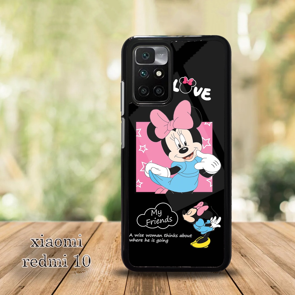 Case REDMI 10 MOTIF MICKEY COUPLE Hardcase Glossy 2D Terbaru Custom Case Casing Hardcase Casing Soft