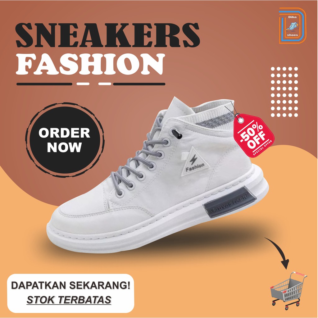 TERBARU sneakers pria keren Sepatu KOREA NDT - 10 Import Fashion