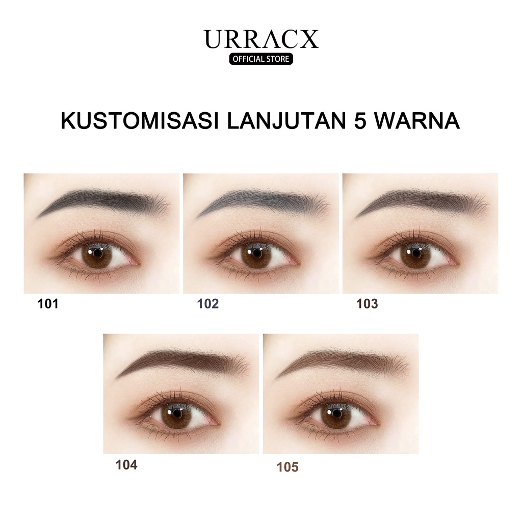 (COD) URRACX Pensil alis tahan lama tahan air dan tidak luntur eyebrow pencil 2 in 1