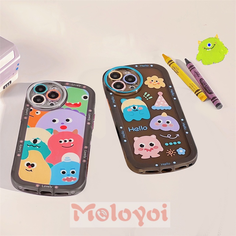 Soft Case TPU Motif Kartun Monster Untuk iPhone 11 7 8 13 12 11 Pro MAX 6 6s 7 8 Plus XR XS MAX X SE 2020