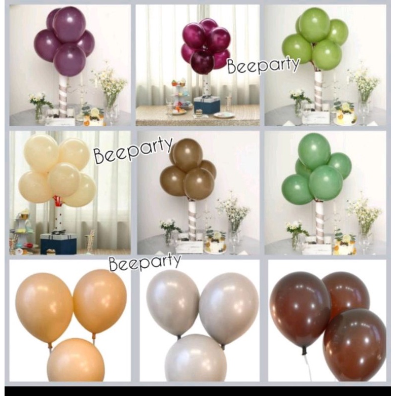 Jual Balon Coklat Latex 12inch / Balon Doff/Dekorasi balon tema Coklat