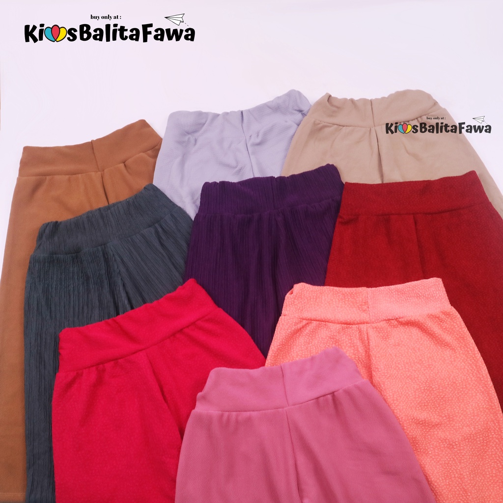 Kulot Sasa uk 7-12 tahun / Panjang 7/8 Cullotes Pants Anak Perempuan Cewe  Polos Adem Bawahan Harian