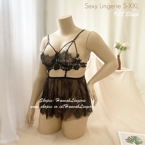 Lingerie BigSize S M L XL XXL Open Bust Rok Baju Tidur Transparan Seksi Cantik Ukuran Besar 938