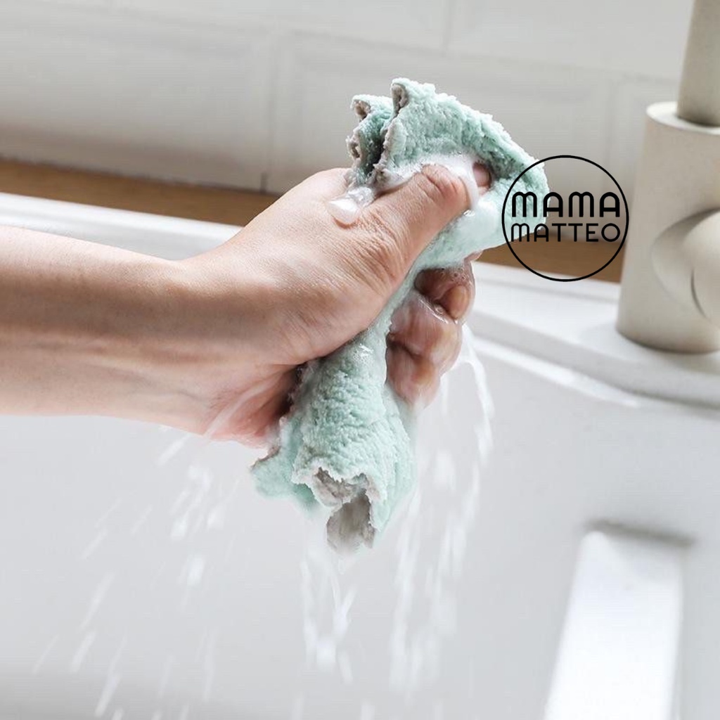 Kain Lap Pembersih kecil Bahan Coral Fleece / Lap Tangan / Kain elap Dapur / Lap kompor minyak