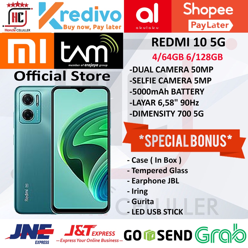 XIAOMI REDMI 10 5G 6/128 4/64 GB GARANSI RESMI XIAOMI INDONESIA TAM