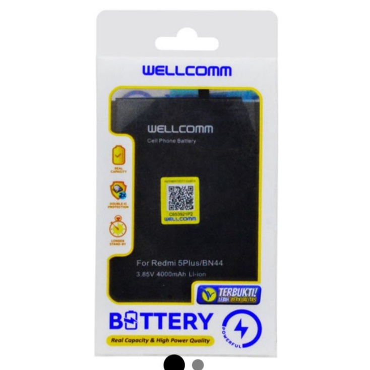 Baterai Battery Wellcomm Double IC Xiaomi Redmi 5Plus/BN 44