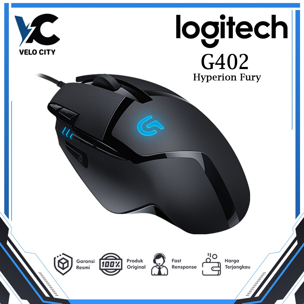 Logitech G402 Hyperion Fury Ultra-Fast FPS Gaming Mouse Original Garansi 2 Tahun