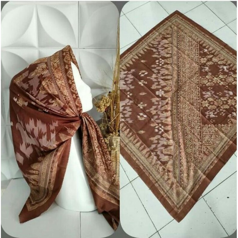Hijab voal motif songket