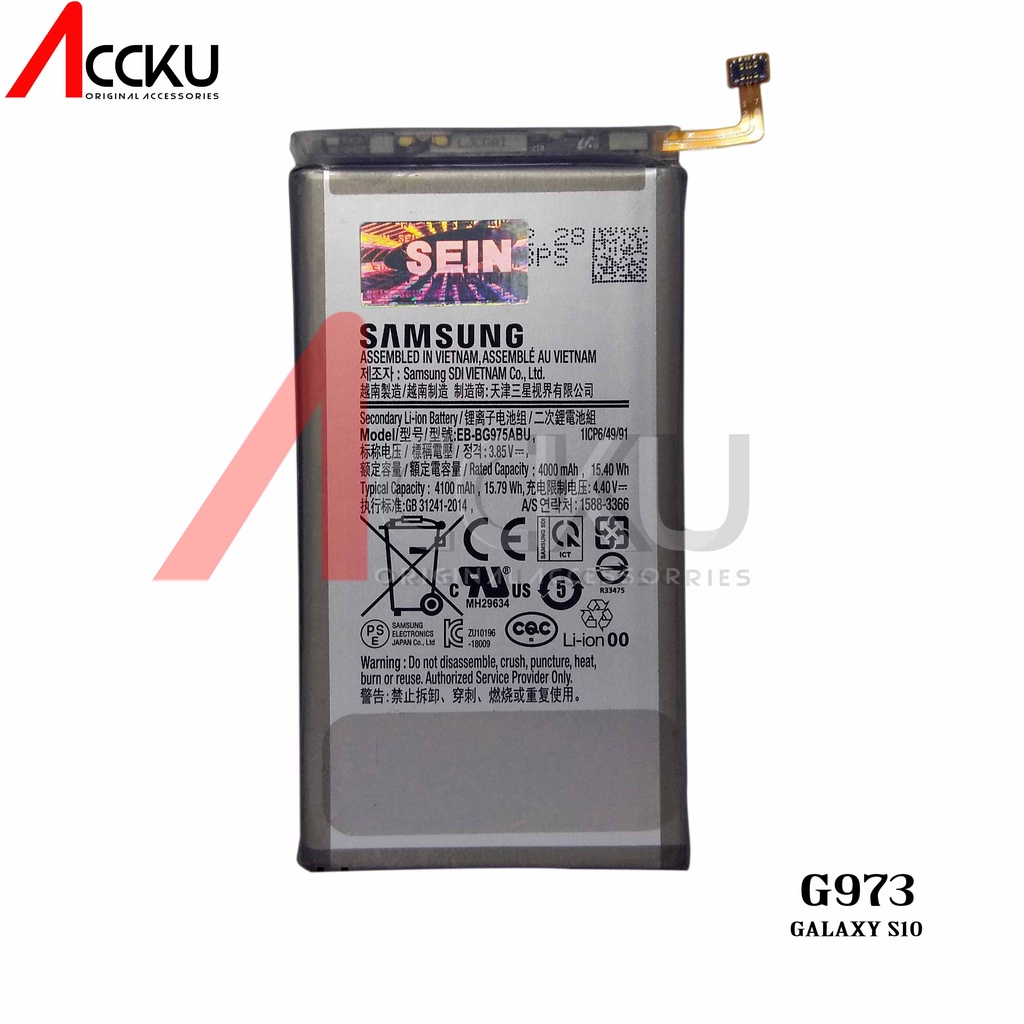 BATERAI SAMSUNG EB-BG973ABU BATTERY SAMSUNG GALAXY S10 BIASA G973 ORIGINAL