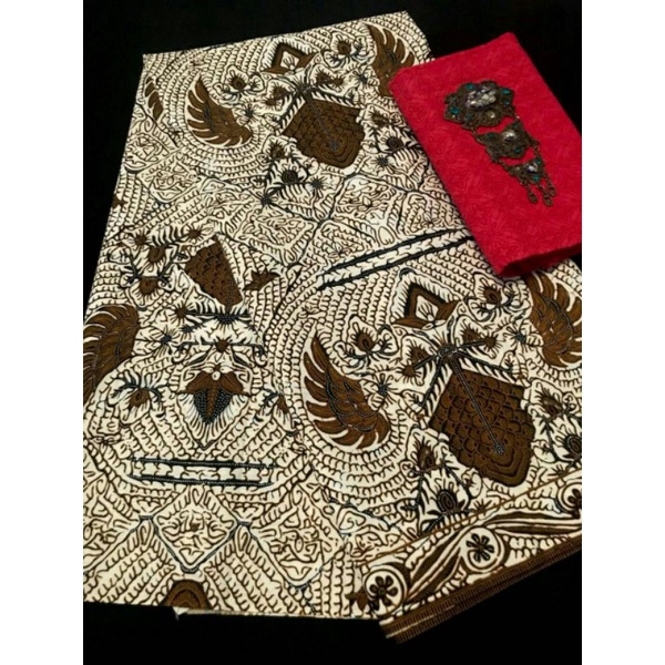 KAIN BATIK NENG GEULIS HITAM COKLAT PUTIH 2,25x1,15m #motif lain geser aja